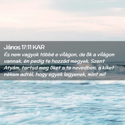 Picture 02 - János 17:11 KAR - És nem vagyok többé e világon, de õk a - Bible Verse Picture