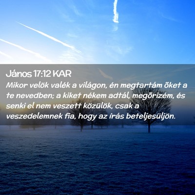Picture 02 - János 17:12 KAR - Mikor velök valék a világon, én megtartám - Bible Verse Picture