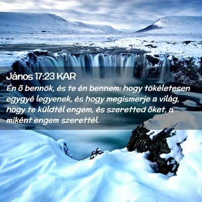 Picture 02 - János 17:23 KAR - Én õ bennök, és te én bennem: hogy - Bible Verse Picture