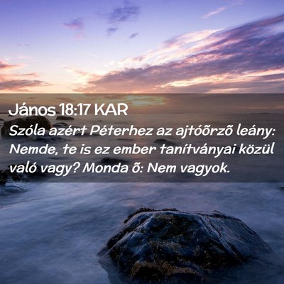 Picture 02 - János 18:17 KAR - Szóla azért Péterhez az ajtóõrzõ leány: - Bible Verse Picture