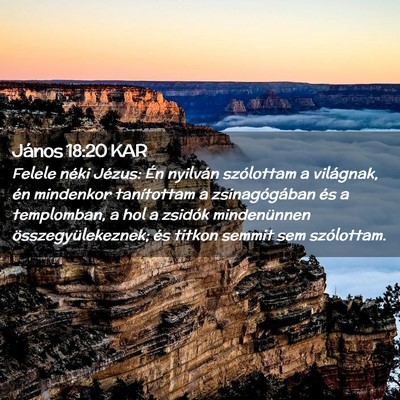 Picture 02 - János 18:20 KAR - Felele néki Jézus: Én nyilván szólottam a - Bible Verse Picture
