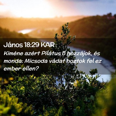 Picture 02 - János 18:29 KAR - Kiméne azért Pilátus õ hozzájok, és monda: - Bible Verse Picture