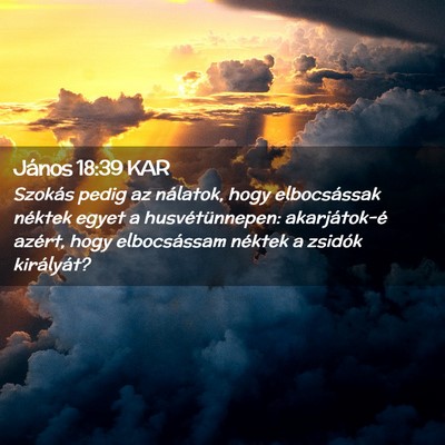 Picture 02 - János 18:39 KAR - Szokás pedig az nálatok, hogy elbocsássak - Bible Verse Picture