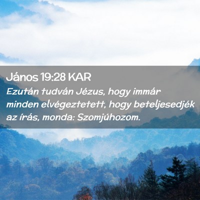 Picture 02 - János 19:28 KAR - Ezután tudván Jézus, hogy immár minden - Bible Verse Picture