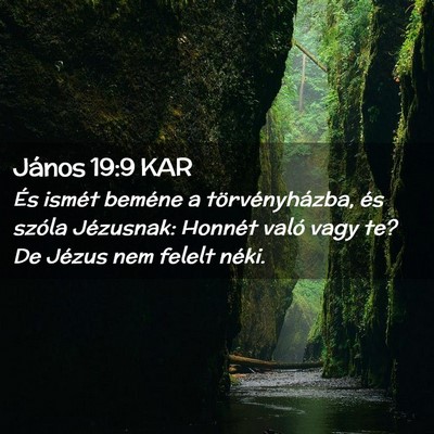 Picture 02 - János 19:9 KAR - És ismét beméne a törvényházba, és szóla - Bible Verse Picture