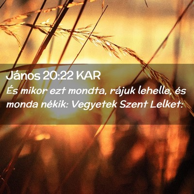 Picture 02 - János 20:22 KAR - És mikor ezt mondta, rájuk lehelle, és monda - Bible Verse Picture