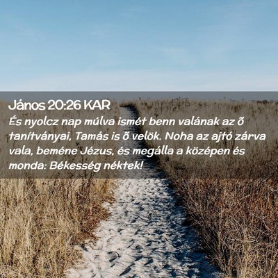 Picture 02 - János 20:26 KAR - És nyolcz nap múlva ismét benn valának az õ - Bible Verse Picture