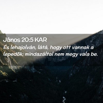Picture 02 - János 20:5 KAR - És lehajolván, látá, hogy ott vannak a - Bible Verse Picture