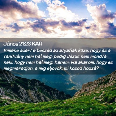Picture 02 - János 21:23 KAR - Kiméne azért e beszéd az atyafiak közé, hogy - Bible Verse Picture