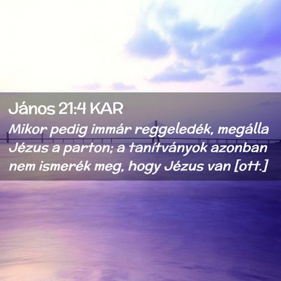 Picture 02 - János 21:4 KAR - Mikor pedig immár reggeledék, megálla Jézus a - Bible Verse Picture