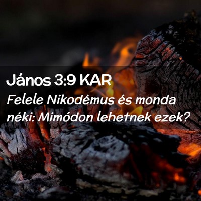 Picture 02 - János 3:9 KAR - Felele Nikodémus és monda néki: Mimódon - Bible Verse Picture