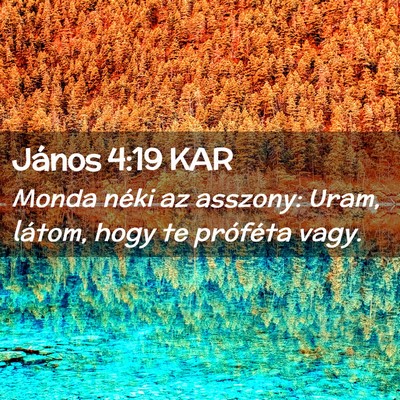 Picture 02 - János 4:19 KAR - Monda néki az asszony: Uram, látom, hogy te - Bible Verse Picture