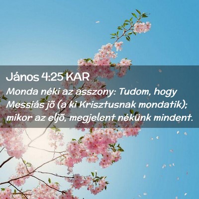 Picture 02 - János 4:25 KAR - Monda néki az asszony: Tudom, hogy Messiás jõ - Bible Verse Picture