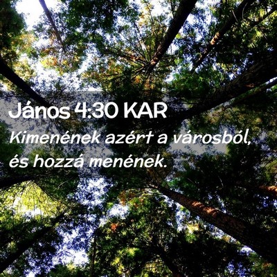 Picture 02 - János 4:30 KAR - Kimenének azért a városból, és hozzá - Bible Verse Picture