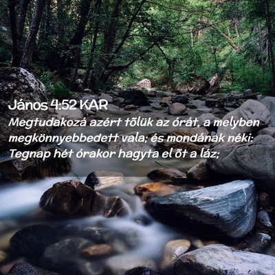 Picture 02 - János 4:52 KAR - Megtudakozá azért tõlük az órát, a melyben - Bible Verse Picture