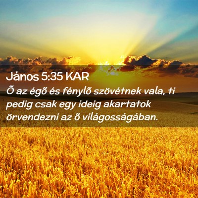 Picture 02 - János 5:35 KAR - Õ az égõ és fénylõ szövétnek vala, ti - Bible Verse Picture