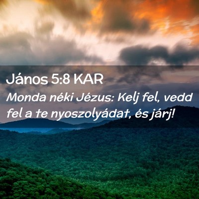 Picture 02 - János 5:8 KAR - Monda néki Jézus: Kelj fel, vedd fel a te - Bible Verse Picture