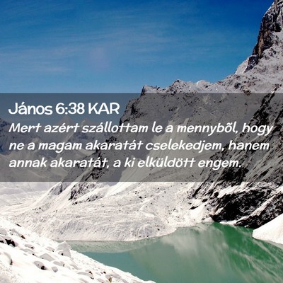 Picture 02 - János 6:38 KAR - Mert azért szállottam le a mennybõl, hogy ne a - Bible Verse Picture