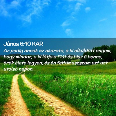 Picture 02 - János 6:40 KAR - Az pedig annak az akarata, a ki elküldött - Bible Verse Picture
