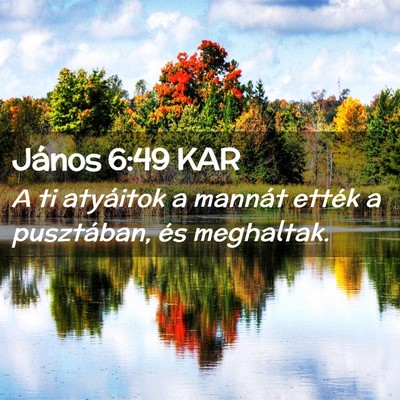 Picture 02 - János 6:49 KAR - A ti atyáitok a mannát ették a pusztában, és - Bible Verse Picture