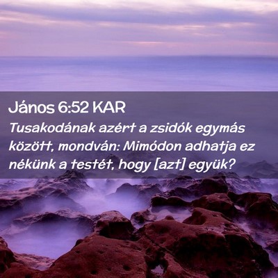 Picture 02 - János 6:52 KAR - Tusakodának azért a zsidók egymás között, - Bible Verse Picture