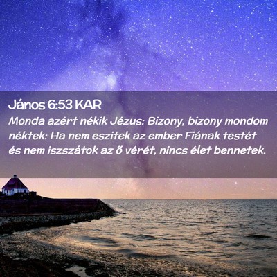 Picture 02 - János 6:53 KAR - Monda azért nékik Jézus: Bizony, bizony mondom - Bible Verse Picture