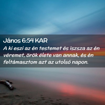 Picture 02 - János 6:54 KAR - A ki eszi az én testemet és iszsza az én - Bible Verse Picture