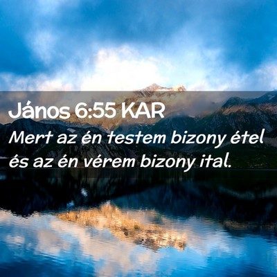 Picture 02 - János 6:55 KAR - Mert az én testem bizony étel és az én vérem - Bible Verse Picture