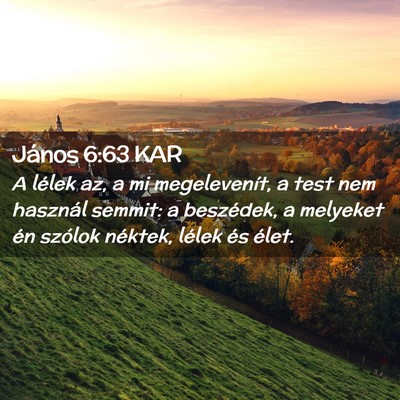 Picture 02 - János 6:63 KAR - A lélek az, a mi megelevenít, a test nem - Bible Verse Picture
