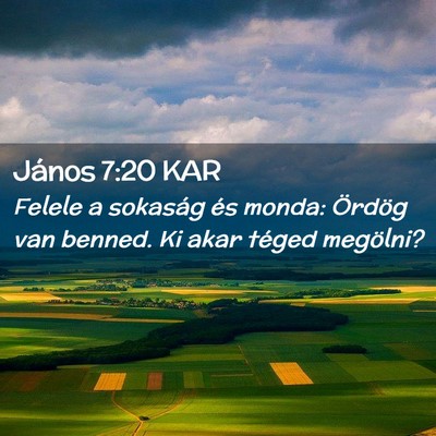Picture 02 - János 7:20 KAR - Felele a sokaság és monda: Ördög van benned. - Bible Verse Picture