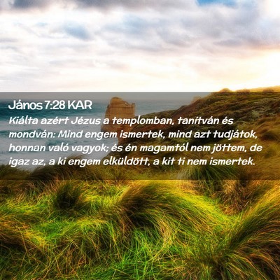 Picture 02 - János 7:28 KAR - Kiálta azért Jézus a templomban, tanítván - Bible Verse Picture