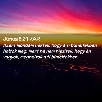 Picture 02 - János 8:24 KAR - Azért mondám néktek, hogy a ti bûneitekben - Bible Verse Picture