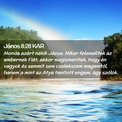 Picture 02 - János 8:28 KAR - Monda azért nékik Jézus: Mikor felemelitek az - Bible Verse Picture