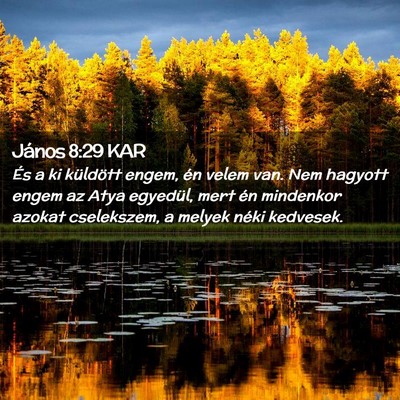 Picture 02 - János 8:29 KAR - És a ki küldött engem, én velem van. Nem - Bible Verse Picture