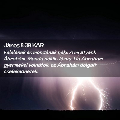 Picture 02 - János 8:39 KAR - Felelének és mondának néki: A mi atyánk - Bible Verse Picture
