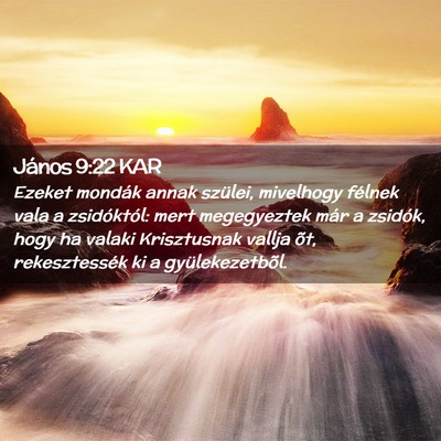 Picture 02 - János 9:22 KAR - Ezeket mondák annak szülei, mivelhogy félnek - Bible Verse Picture