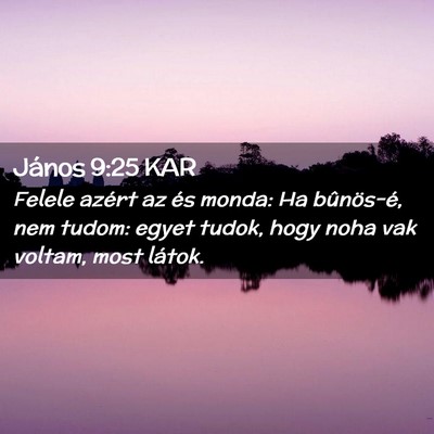 Picture 02 - János 9:25 KAR - Felele azért az és monda: Ha bûnös-é, nem - Bible Verse Picture