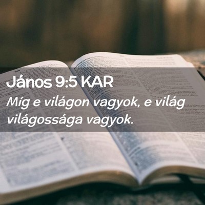 Picture 02 - János 9:5 KAR - Míg e világon vagyok, e világ világossága - Bible Verse Picture