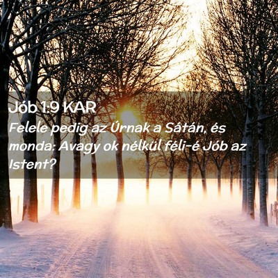 Picture 02 - Jób 1:9 KAR - Felele pedig az Úrnak a Sátán, és monda: - Bible Verse Picture