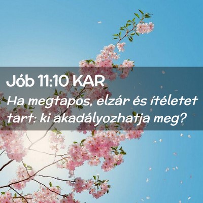 Picture 02 - Jób 11:10 KAR - Ha megtapos, elzár és ítéletet tart: ki - Bible Verse Picture