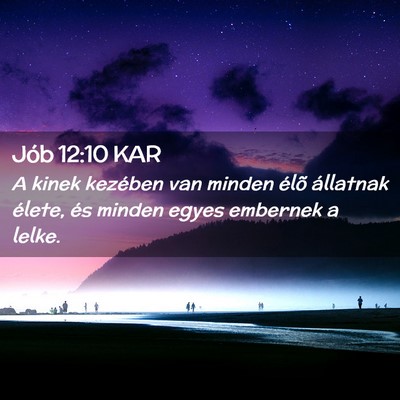 Picture 02 - Jób 12:10 KAR - A kinek kezében van minden élõ állatnak - Bible Verse Picture