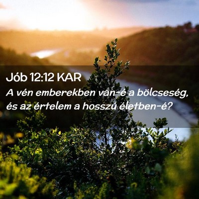 Picture 02 - Jób 12:12 KAR - A vén emberekben van-é a bölcseség, és az - Bible Verse Picture