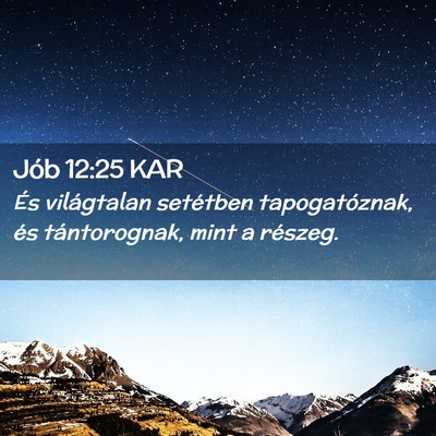 Picture 02 - Jób 12:25 KAR - És világtalan setétben tapogatóznak, és - Bible Verse Picture