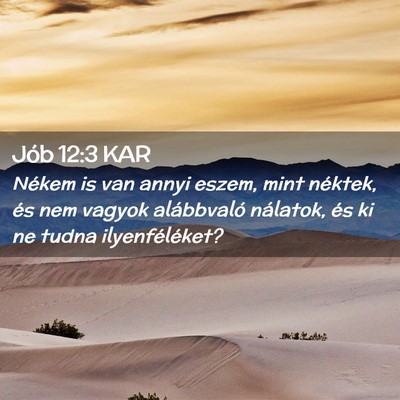 Picture 02 - Jób 12:3 KAR - Nékem is van annyi eszem, mint néktek, és nem - Bible Verse Picture