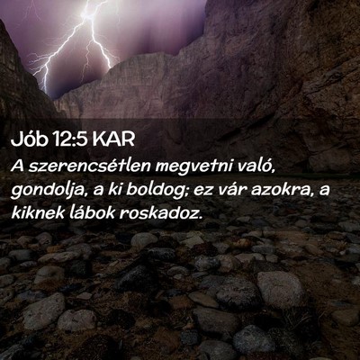 Picture 02 - Jób 12:5 KAR - A szerencsétlen megvetni való, gondolja, a ki - Bible Verse Picture