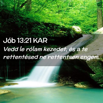 Picture 02 - Jób 13:21 KAR - Vedd le rólam kezedet, és a te rettentésed ne - Bible Verse Picture