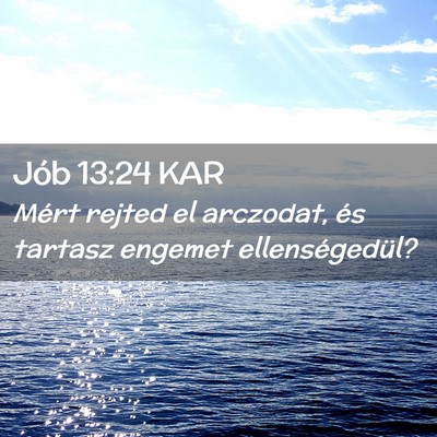 Picture 02 - Jób 13:24 KAR - Mért rejted el arczodat, és tartasz engemet - Bible Verse Picture