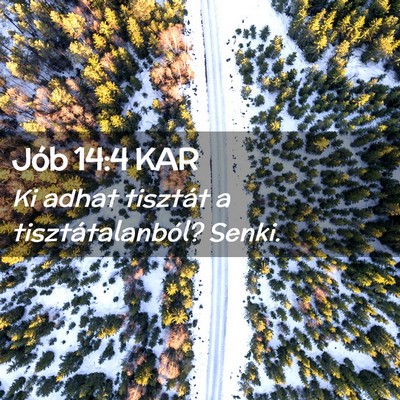 Picture 02 - Jób 14:4 KAR - Ki adhat tisztát a tisztátalanból? - Bible Verse Picture