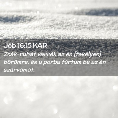 Picture 02 - Jób 16:15 KAR - Zsák-ruhát varrék az én [fekélyes] - Bible Verse Picture