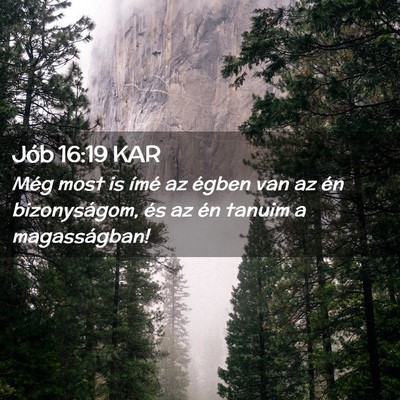 Picture 02 - Jób 16:19 KAR - Még most is ímé az égben van az én - Bible Verse Picture